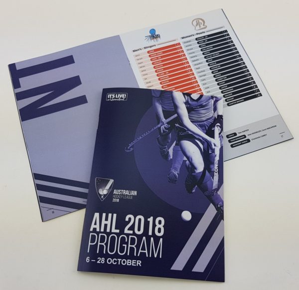 Hockey SA AHL 2018 Program Booklet Printing