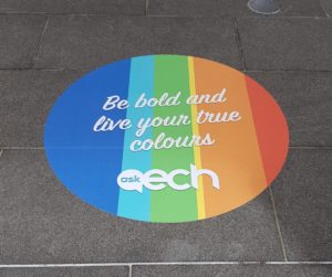 Floor decal sticker for ECH Aged Care Services