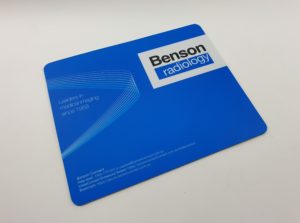 Promotional mouse pads for Benson Radiology.