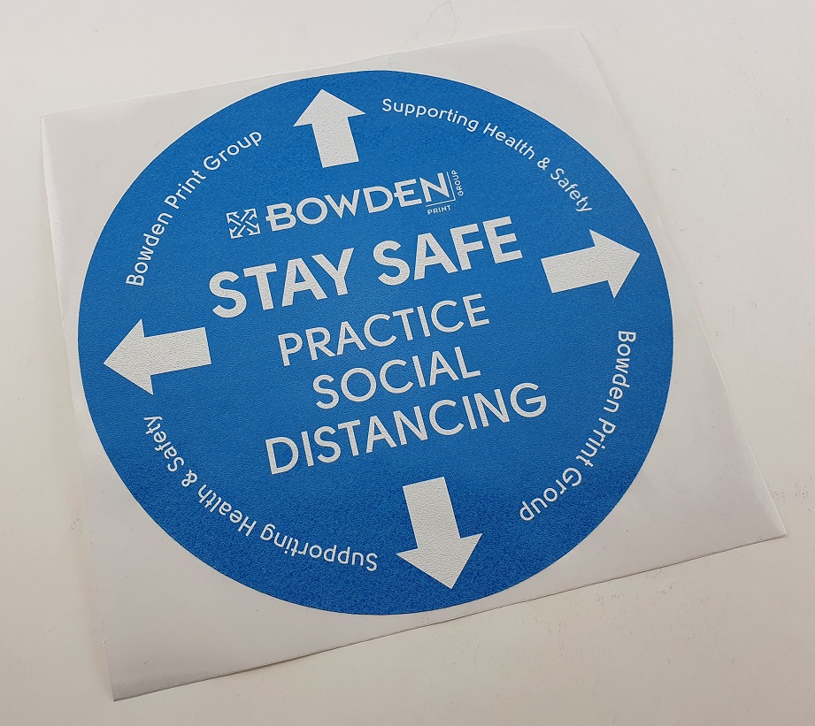 Bowden Print Group social distancing decals