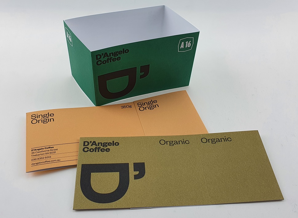 Packaging sleeves for D'Angelo Coffee