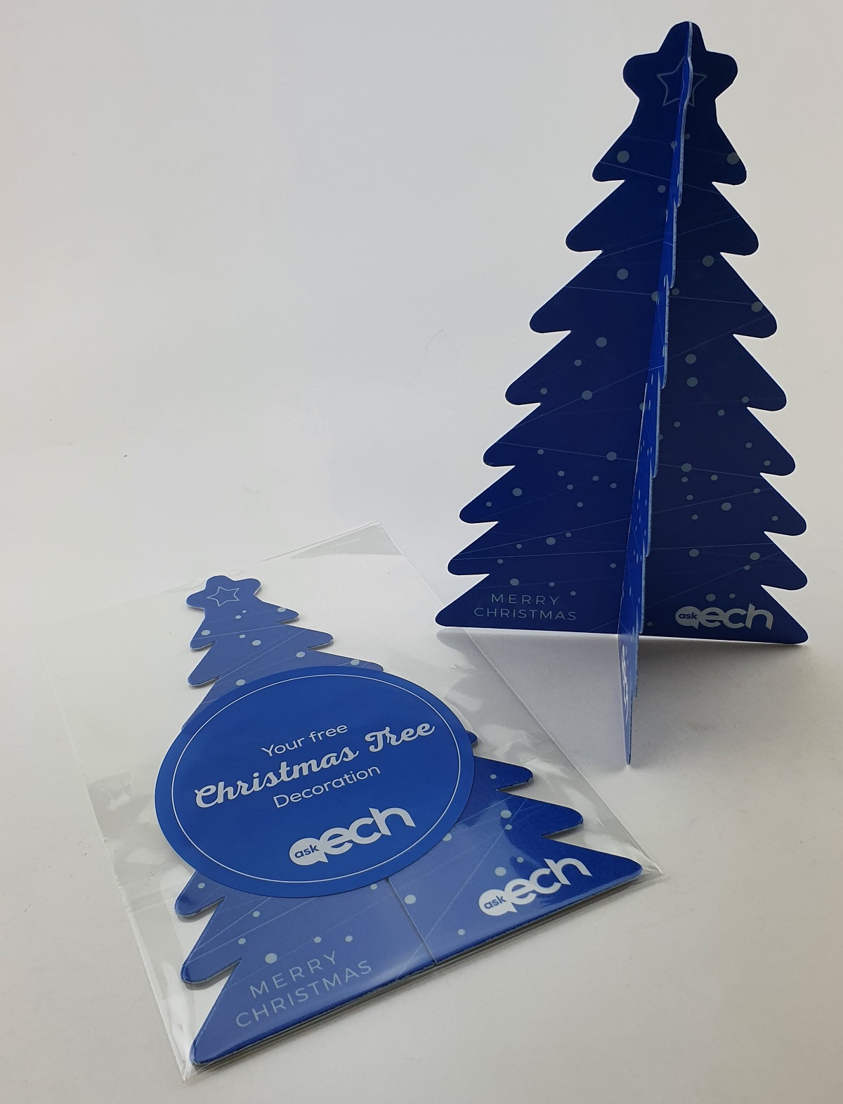Self-standing promotional Christmas Cards