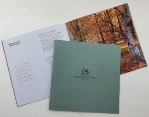 Digitally printed Glen Ewin Estate's Wedding and Corporate Brochures.