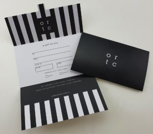 Digitally printed gift vouchers featuring the use of a rich black 