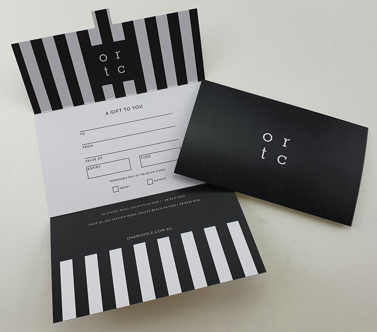 Digitally printed gift vouchers featuring the use of a rich black