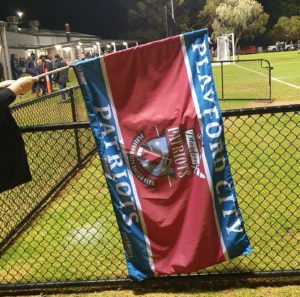 Promotional flag printing for Playford City Patriots