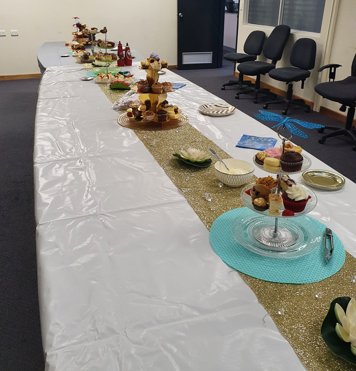 Biggest Morning Tea event table at Bowden Print Group
