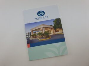 Digitally printed presentation folders for Western Hospital, South Australia.