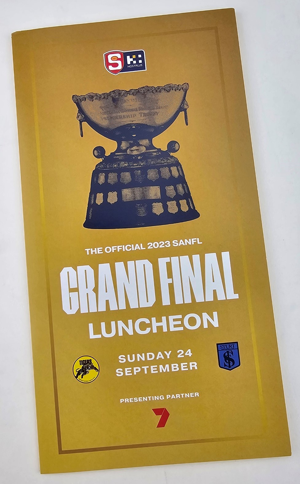 Digitally printed DL menus for SANFL Grand Final Luncheon.