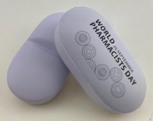 Unique promotional products such as pill-shaped stress toys