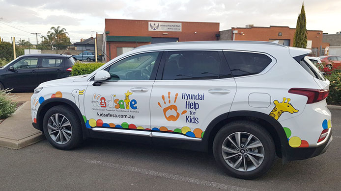 Car signage in Adelaide -kidsafe car