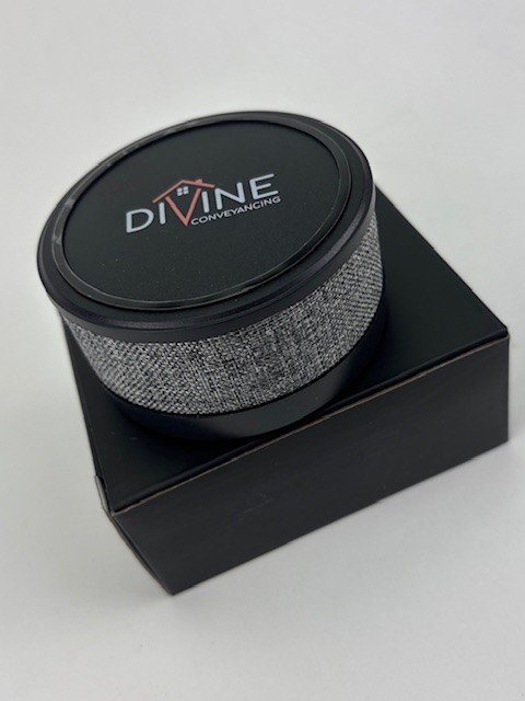 Promotional merchandise Adelaide - Bluetooth speaker - Divine Conveyancing